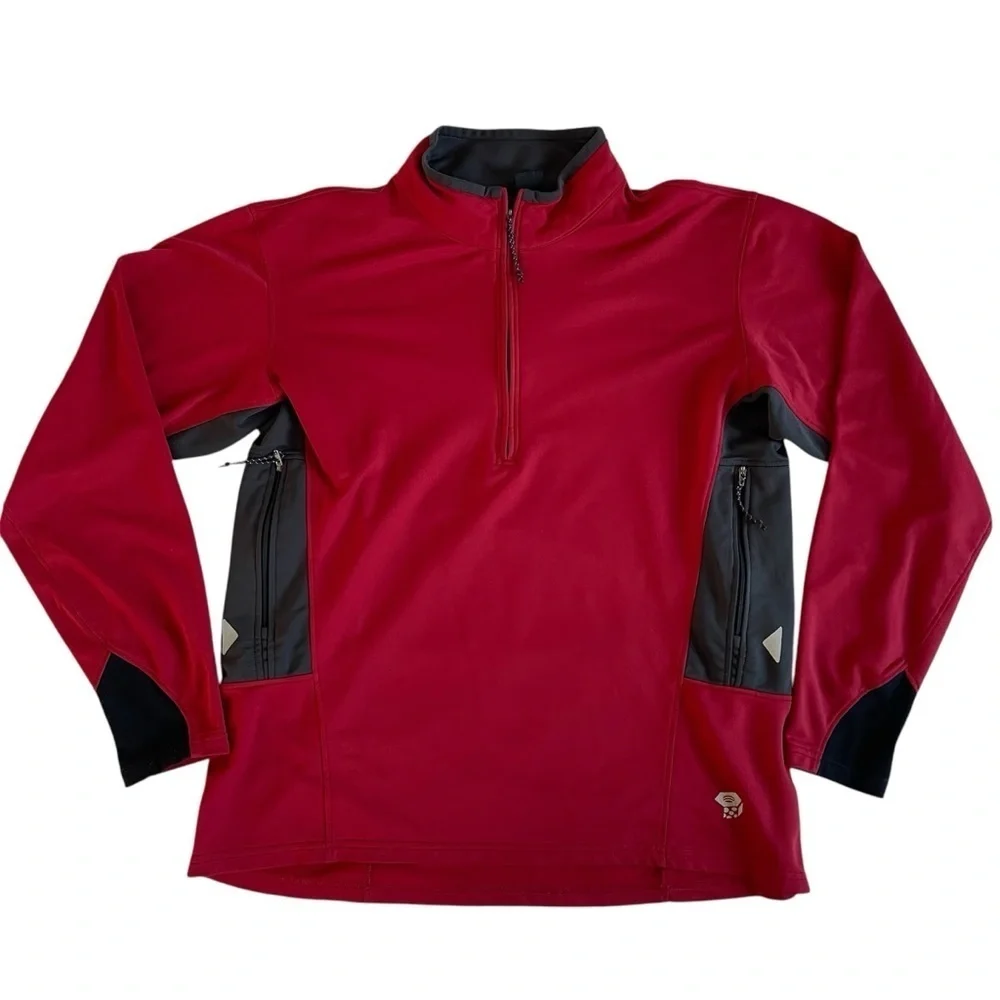 Mountain Hardwear Mens 1/4 Zip Red Pullover Size XL
